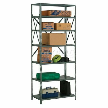 GLOBAL INDUSTRIAL 7 Shelf, 20 Ga Open Steel Shelving Unit, 36inW x 24inD x 85inH, Gray 234318A